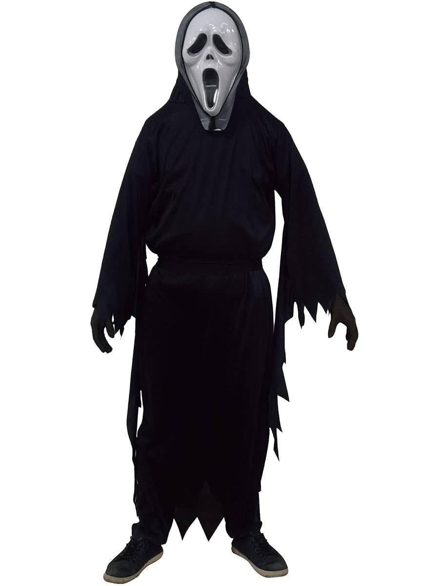 Mens Black Hooded Halloween Costume Robe - Alternate View