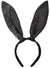 Image of Basic Black Satin Bunny Ears on Headband