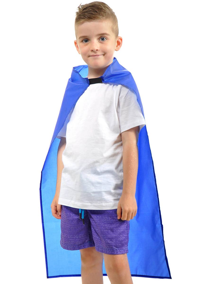 Image of Playful Blue Kids Sports Day Costume Cape - Main Image