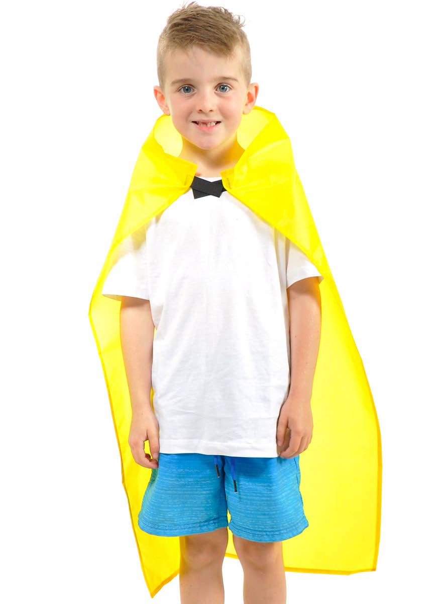 Image of Cheerful Yellow Kids Sports Day Costume Cape