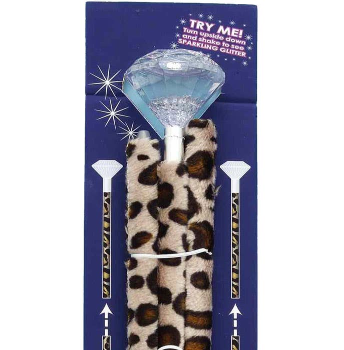 Deluxe Diamond Top Velvet Leopard Print Pimp Stick Costume Accessory - Alternative View