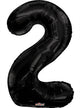 Image of Black 87cm Number 2 Party Balloon