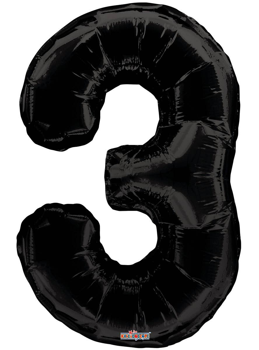 Image of Black 87cm Number 3 Party Balloon