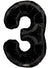 Image of Black 87cm Number 3 Party Balloon