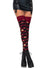 Image of Distressed Black and Red Opaque Striped Women's Thigh Highs