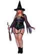 Image of Broomstick Babe Plus Size Women's Sexy Witch Costume - Front View