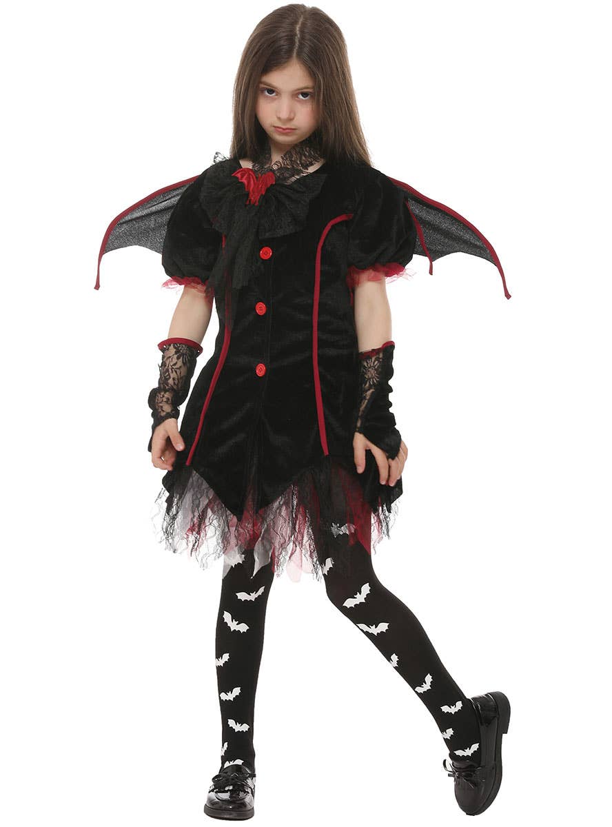 Girls Gothic Black Bad Fairy Halloween Costume - Alternae Image