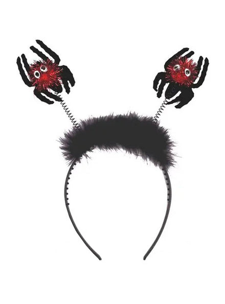 Black Headband With Spiders Front View