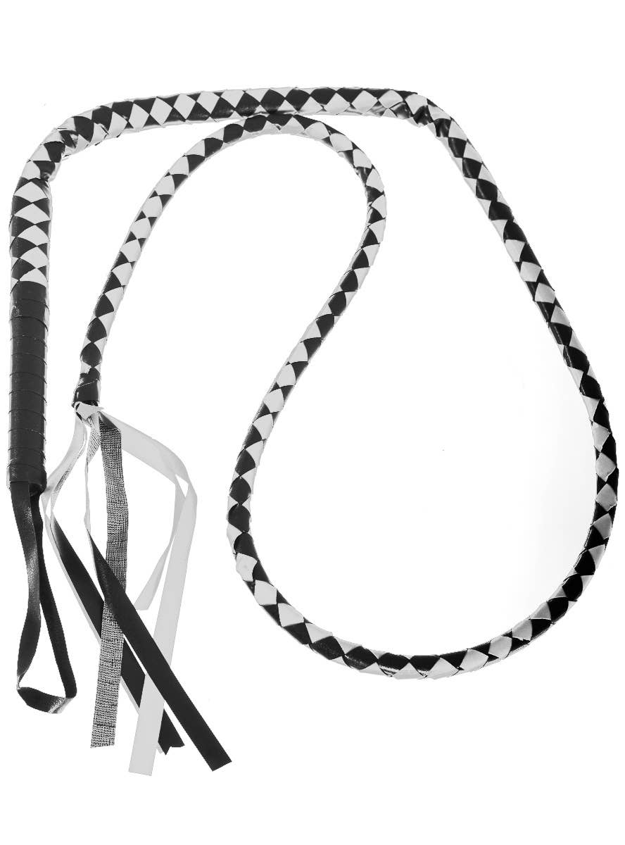 Image of Long Black and White Harlequin Whip Costume Weapon - Main Image