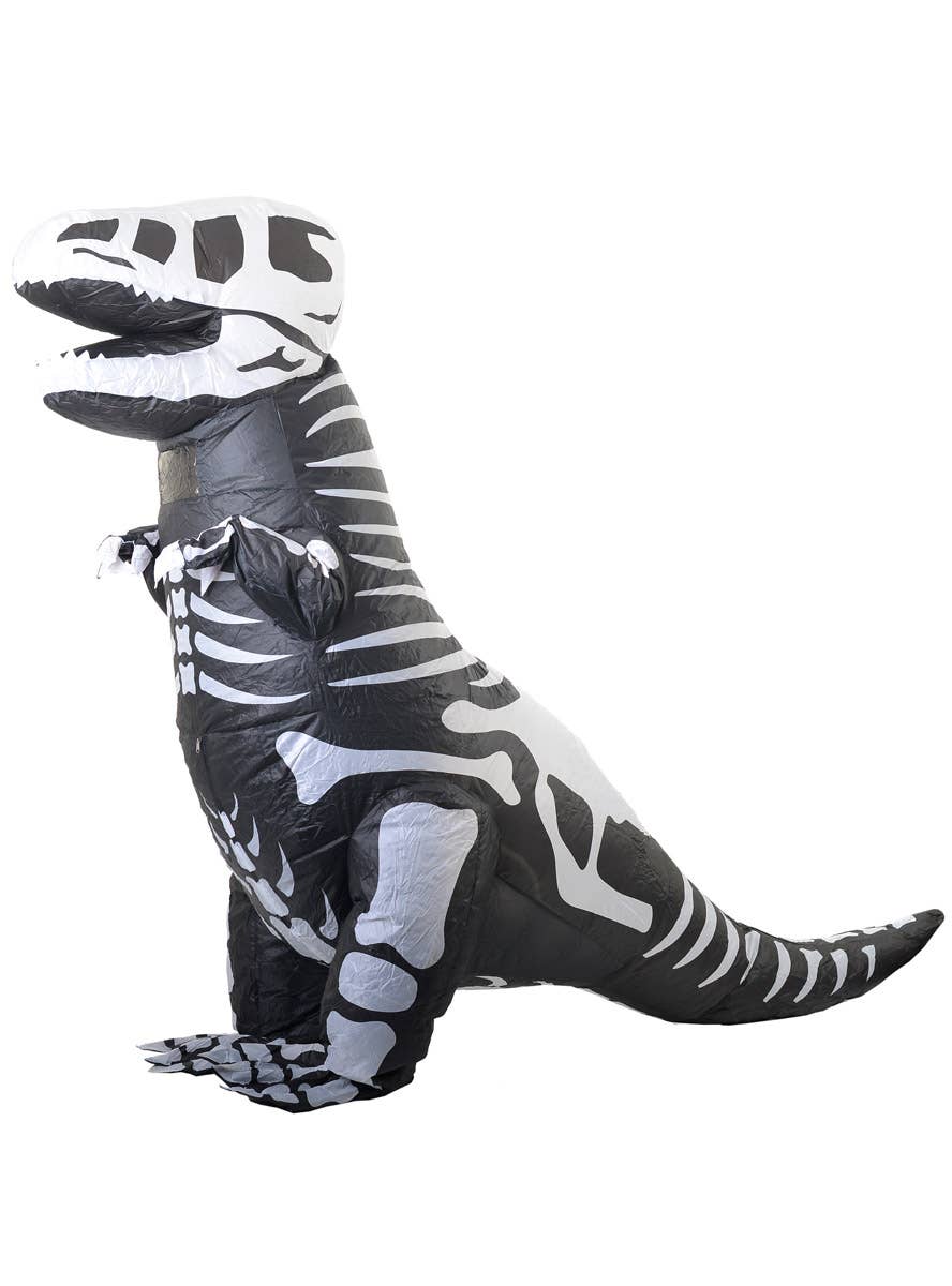Image of Inflatable Skeleton Dinosaur Adult's Halloween Costume - Back Image