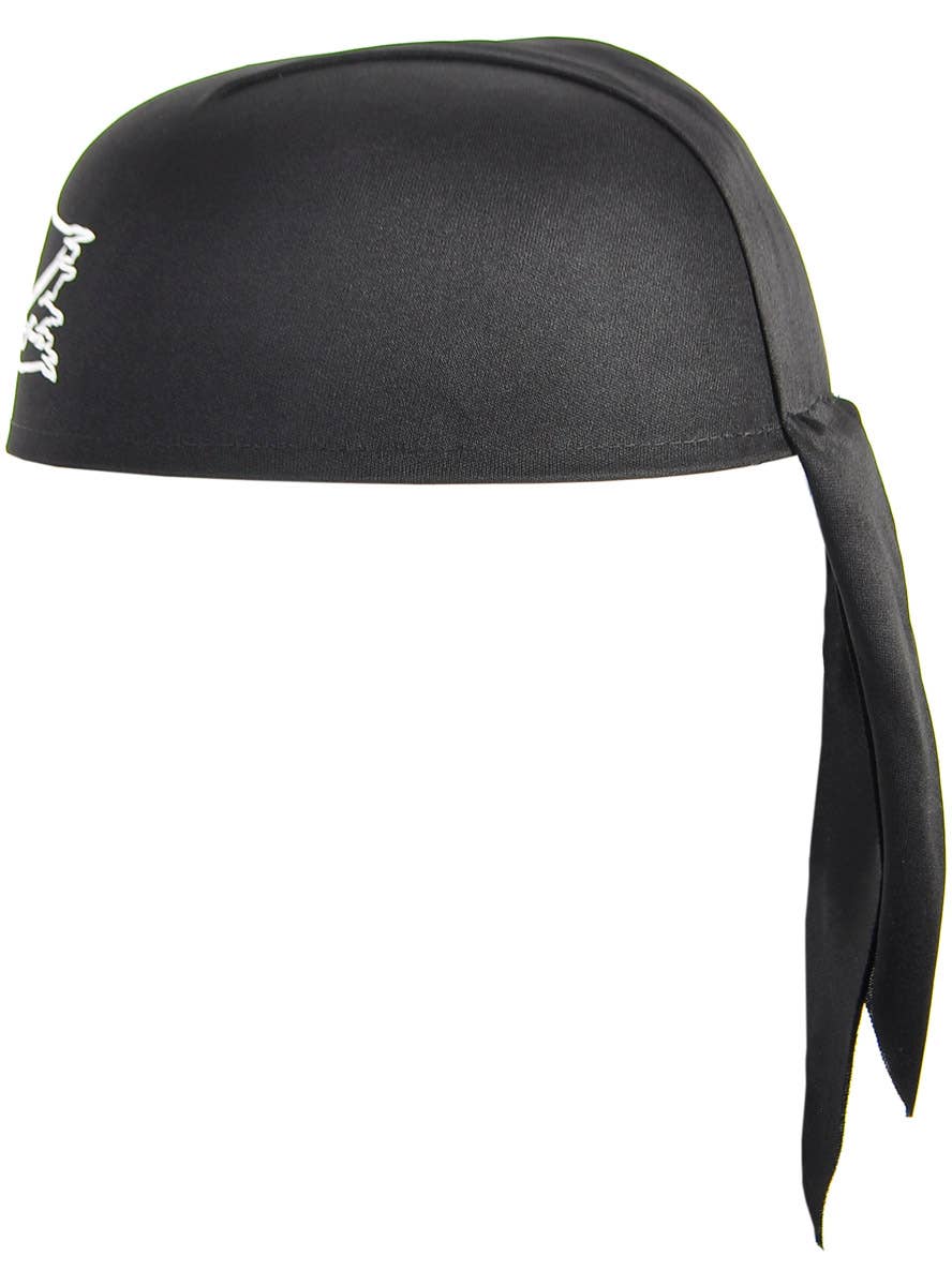 Image of Merciless Black and White Pirate Costume Cap - Side View