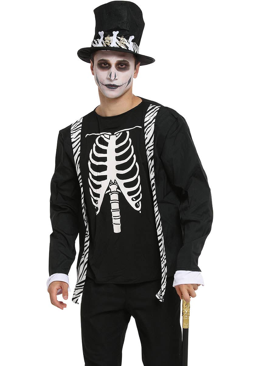 Image of Voodoo Skeleton Men's Halloween Costume - Close Image