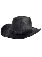 Image of Deluxe Black Lace Cowboy Hat with Rhinestone Band