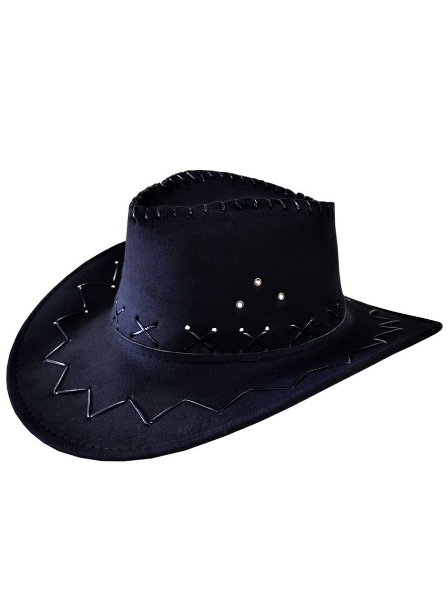 Image of Rawhide Black Faux Suede Cowboy Costume Hat