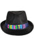 Image of Rainbow Cheers to 18 Black Fedora Costume Hat - Front View
