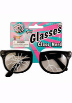 Black Cracked Nerd Costume Glasses