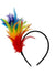Image of Bright Rainbow Feather Showgirl Costume Headband - Main Image