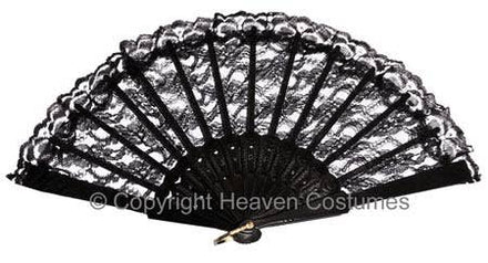 Black Lace Saloon Girl Costume Fan