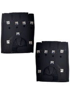 Image of Studded Black Leather Look Fingerless Costume Gloves