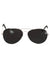 Image of Classic Black Aviator Costume Glasses with Silver Frames - Main Image