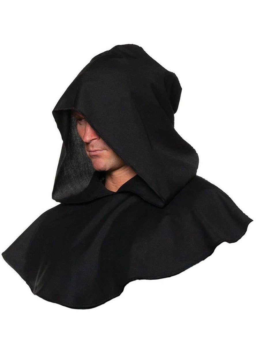 Image of Hooded Black Monk Cowl Costume Accessory