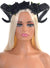 Image of Ram Horns with Black Roses Halloween Costume Headband - Front View