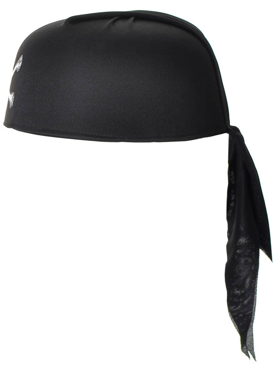 Image of Fearsome Skull and Crossbones Pirate Costume Cap - Side View