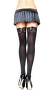 Black Thigh High Stockings with Corset Lace Up