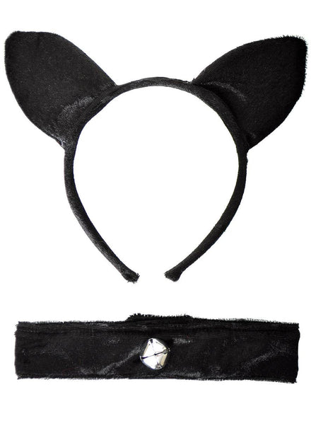 Image of Lush Black Velvet Cat Costume Accessory Set - Main Image