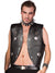 Black Vinyl Studded Punk Biker Costume Accessory Vest Front View