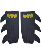 Image of Stretchy Black Wet Look Batgirl Girl's Costume Gauntlets - Main Image