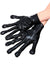 Image of Wet Look Black Space Alien Costume Gloves