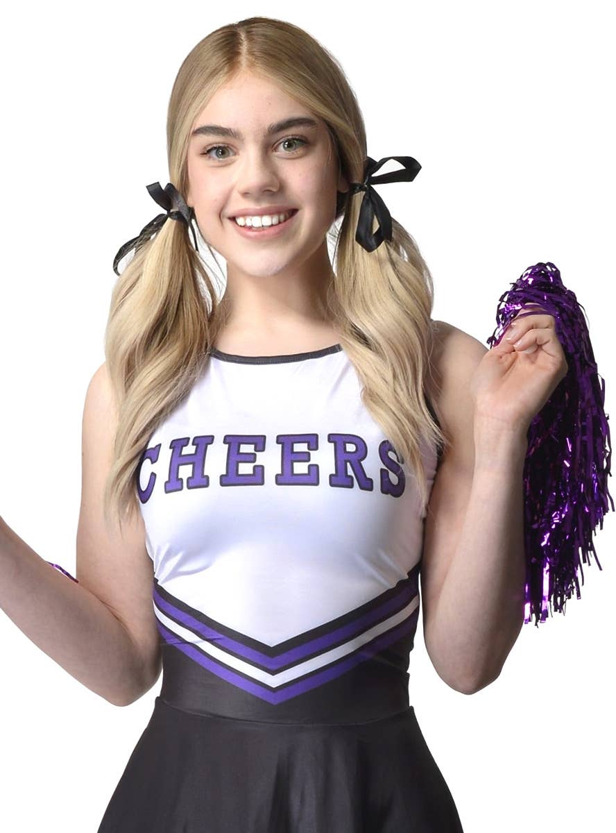 Image of Zesty Black Cheerleader Teen Girl's Costume - Close Image