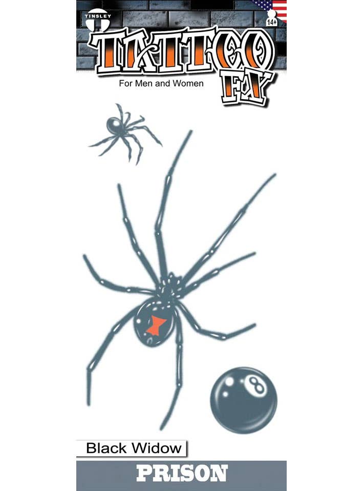 Image of Prison Black Widow Spider Temporary Tattoos
