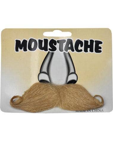 Curled Blonde Stick On Costume Moustache