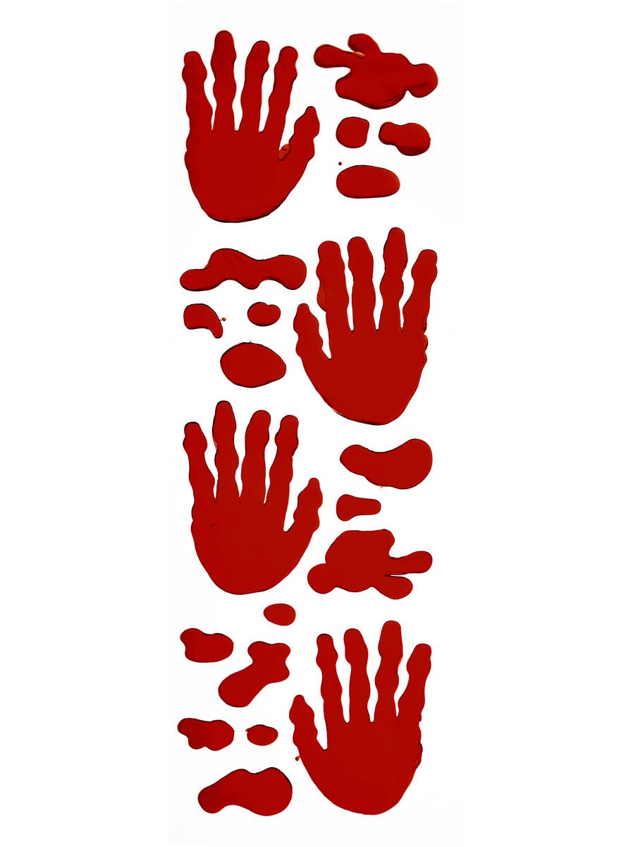 Image of Blood Splatter and Bloody Hand Prints Gel Window Clings