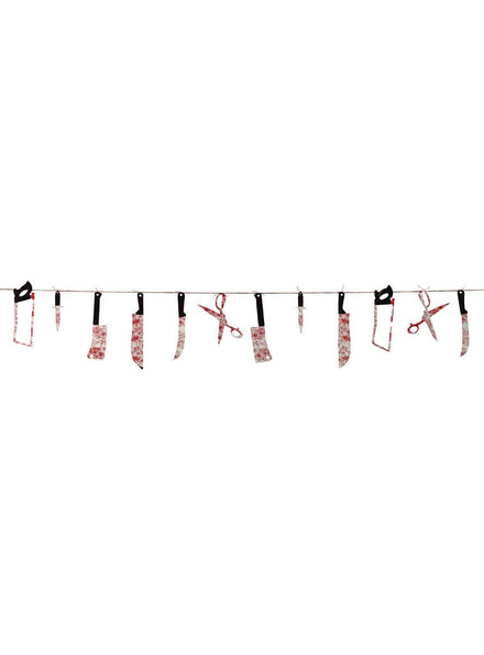 Image of Bloody Weapons Hanging Halloween Garland