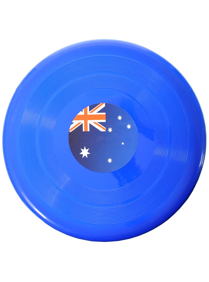 Image of Aussie Flag Print 24cm Blue Party Frisbee