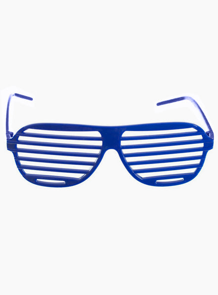 Blue Novelty 80s Fashion Shutter Shades - Main Image