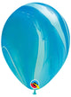 Image of Agate Marble Effect Blue 27cm Single Latex Balloon