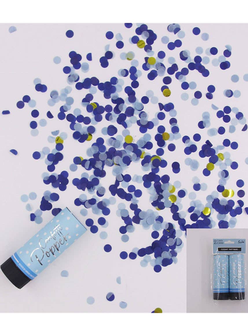 Image of Blue and Gold Confetti Party Popper