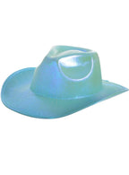 Image of Holographic Blue and Green Cowboy Festival Hat - Main Image