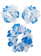 Image of Hawaiian Blue and White Flower Head and Wrist Band Set - Main Image