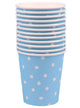 Image of Blue and White Polka Dot 12 Pack Paper Cups