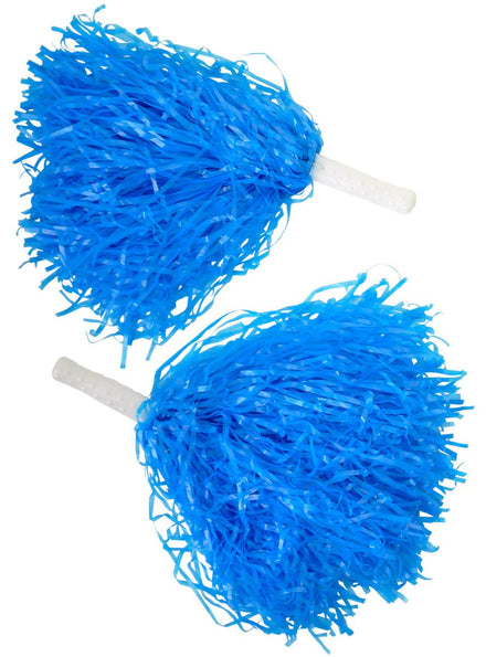 Image of Cheerleader Blue Pom Poms Costume Accessory