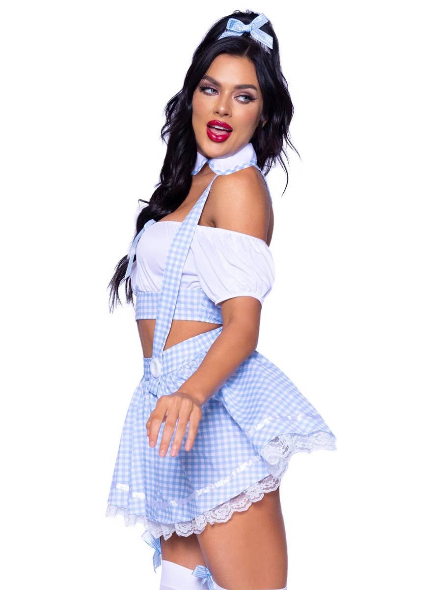 Image of Ruby Slipper Sweetie Womens Sexy Dorothy Costume - Close Side View