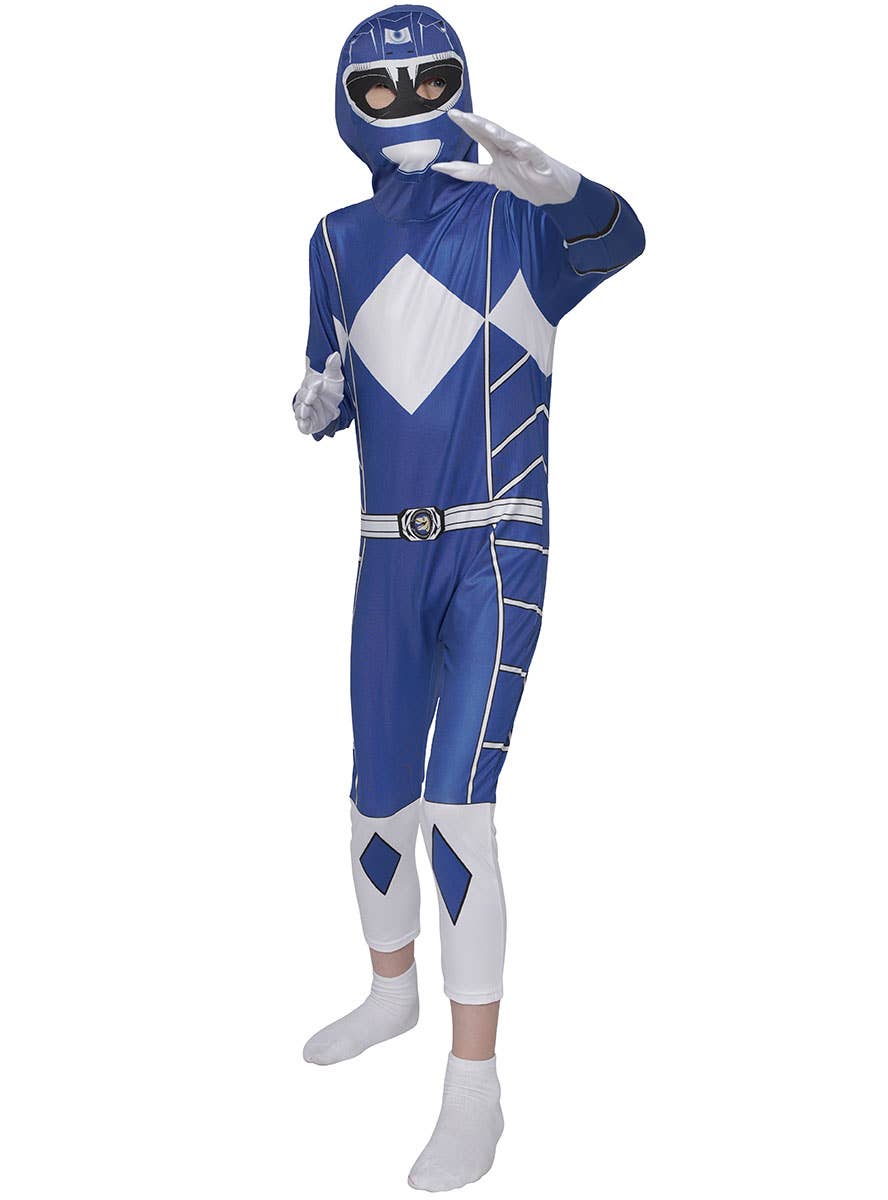 Image of Mighty Blue Boy's Morphing Ranger Costume Jumpsuit - Alternate View