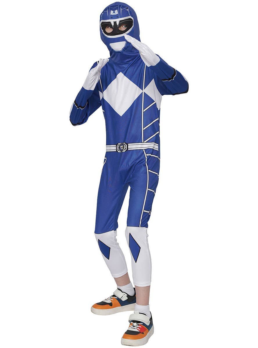 Image of Mighty Blue Boy's Morphing Ranger Costume Jumpsuit - Front View