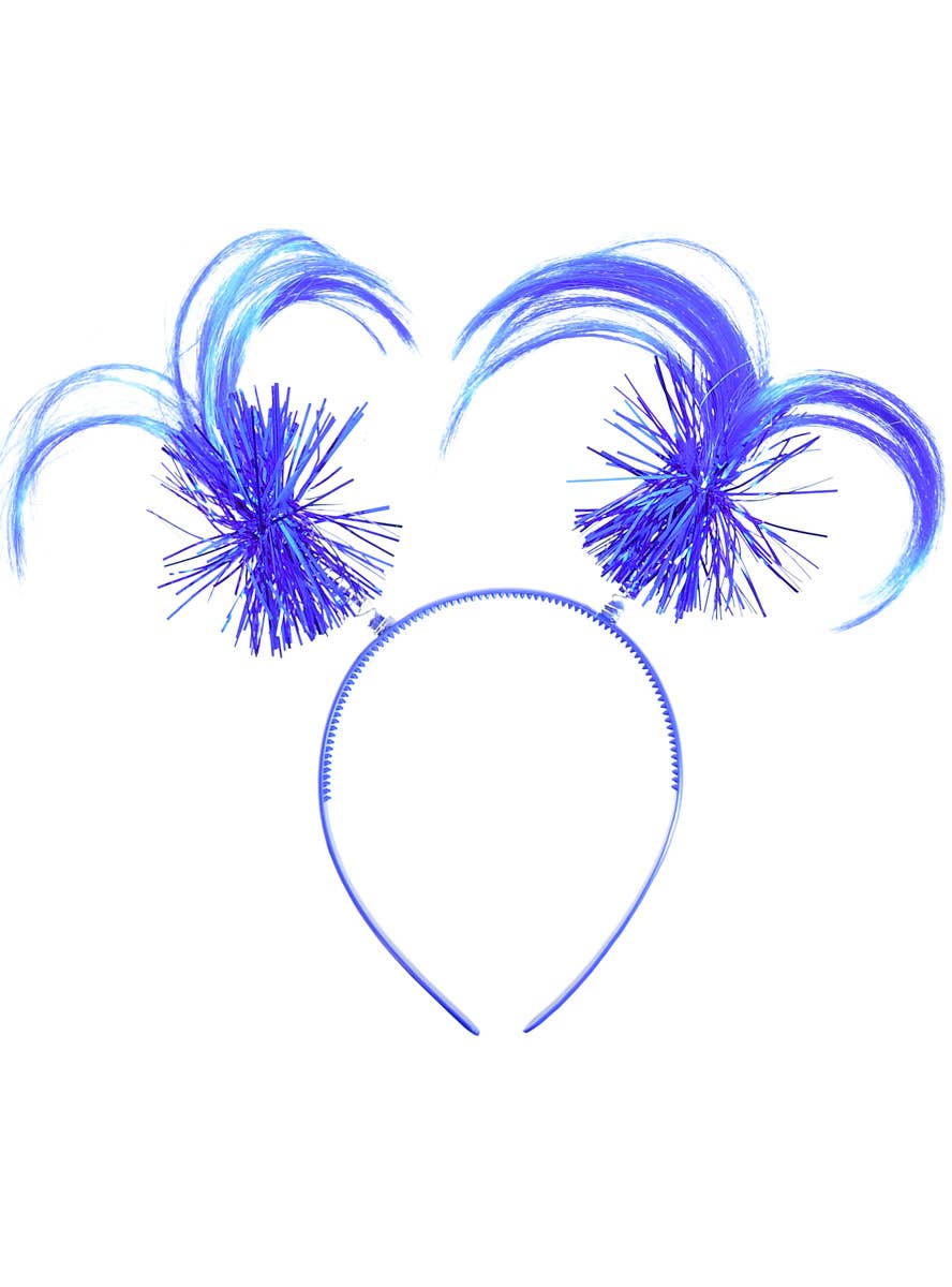 Image of Ponytail Blue Tinsel Head Bopper Headband