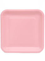 Image of Blush Pink 23cm 20 Pack Square Paper Plates